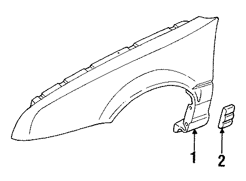 1990 Chevy Beretta Molding, Front Driver Side Diagram for 10115309