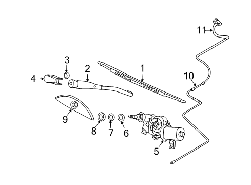 2007 Chevy Aveo5 Lift Gate - Wiper & Washer Components Diagram