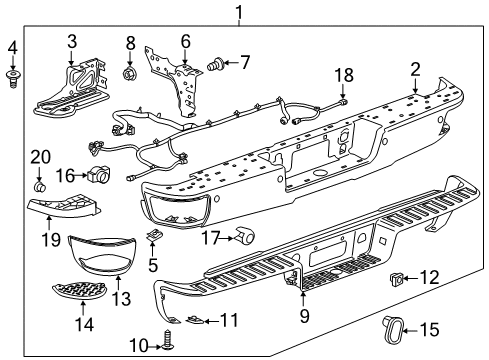 2016 Chevy Silverado 2500 HD Rear Bumper Diagram