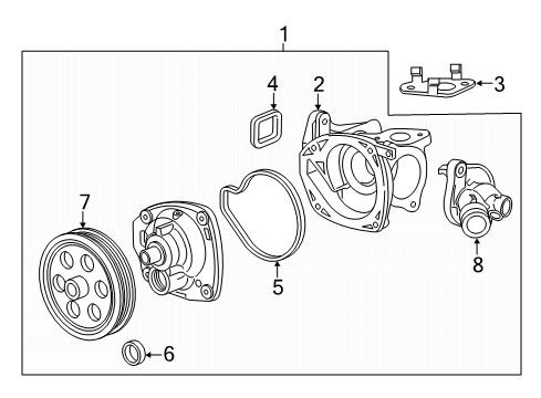2017 Chevy Colorado Cooling System, Radiator, Water Pump, Cooling Fan Diagram 1 - Thumbnail