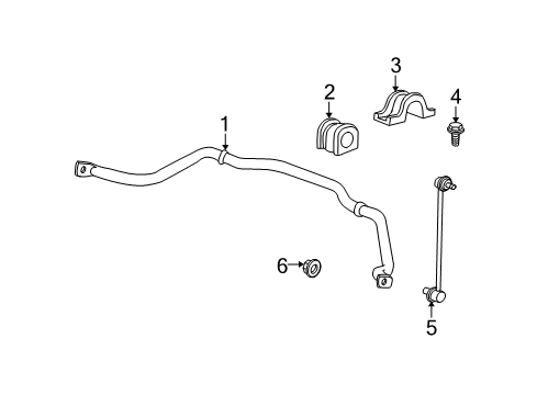 2007 Saturn Outlook Stabilizer Bar & Components - Front Diagram