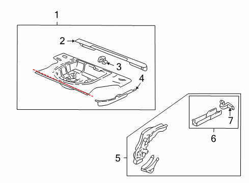 2002 Chevy Malibu Rear Body - Floor & Rails Diagram