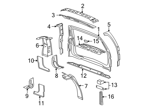 2014 GMC Yukon Rear Body Diagram