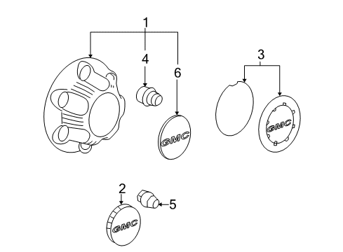 2010 GMC Sierra 1500 Wheel Covers & Trim Diagram