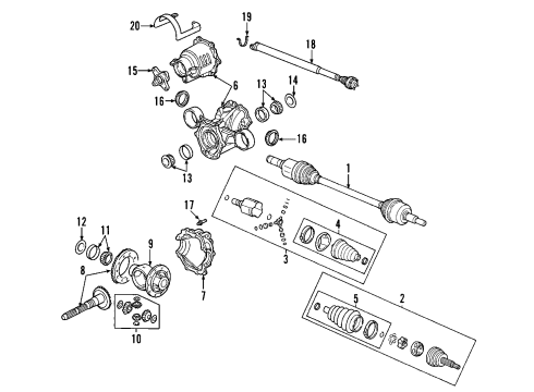 2002 Saturn Vue Rear Axle Shafts & Joints, Differential, Propeller Shaft Diagram