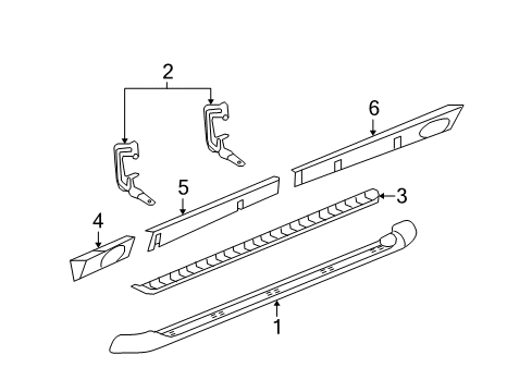 2008 Cadillac Escalade EXT Running Board Diagram 4 - Thumbnail