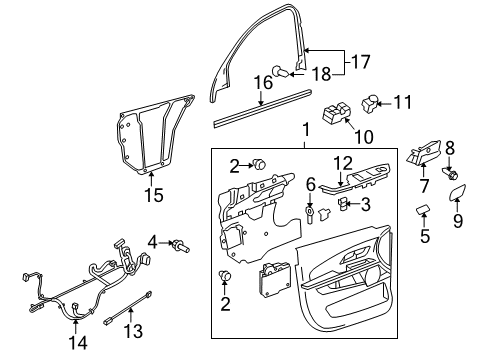 2017 Chevy Equinox Interior Trim - Front Door Diagram