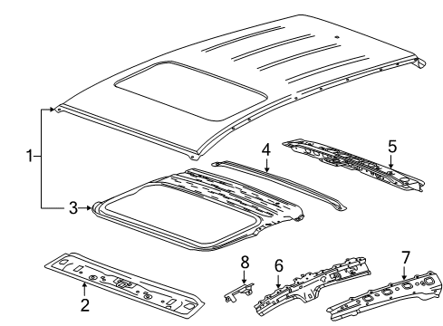 2020 Chevy Trax Roof & Components Diagram 1 - Thumbnail