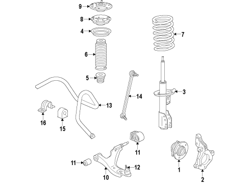 2012 Chevy Captiva Sport Stabilizer Link, Passenger Side Diagram for 15779961