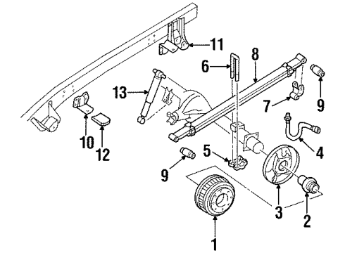 1994 GMC C3500 Rear Brakes Diagram