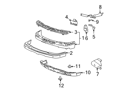2006 Chevy Silverado 2500 HD Front Bumper Diagram