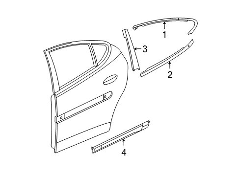 2007 Pontiac Grand Prix Exterior Trim - Rear Door Diagram