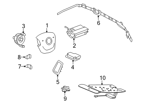 2008 Cadillac CTS Air Bag Components Diagram