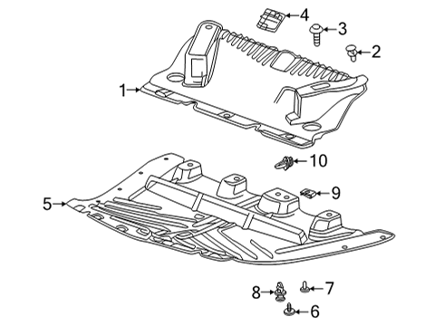 2024 Cadillac CT4 Splash Shields Diagram 2 - Thumbnail