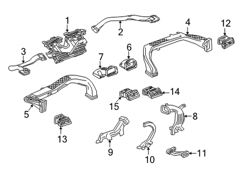 2023 Chevy Suburban Floor Duct, Front Driver Side Diagram for 23391143