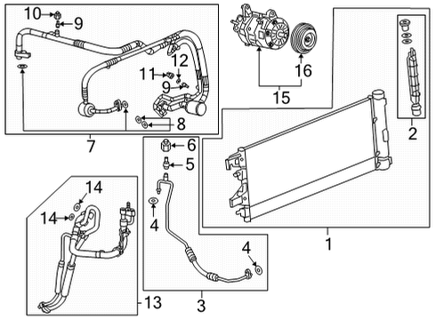 2022 Cadillac Escalade A/C Condenser, Compressor & Lines Diagram 1 - Thumbnail