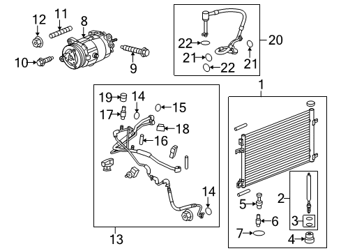 2019 Cadillac XTS A/C Condenser, Compressor & Lines Diagram