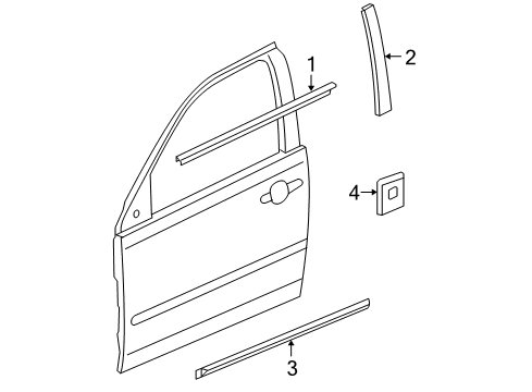 2006 Pontiac G6 Exterior Trim - Front Door Diagram