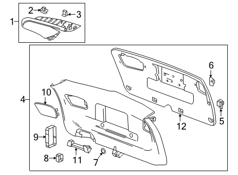 2020 Buick Regal TourX Interior Trim - Lift Gate Diagram