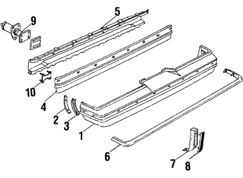 1984 Pontiac Bonneville Bumper Cover Diagram for 10027207