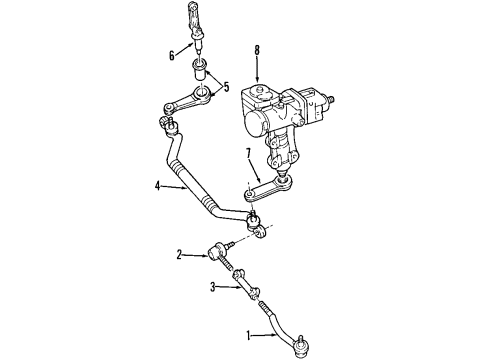 1998 Cadillac Catera P/S Pump & Hoses, Steering Gear & Linkage Diagram 1 - Thumbnail