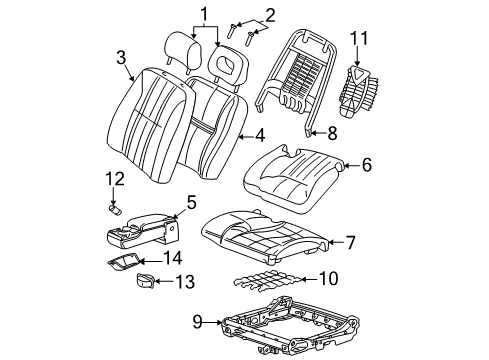 2005 Chevy Impala Seat Back Pad, Driver Side Diagram for 12457176