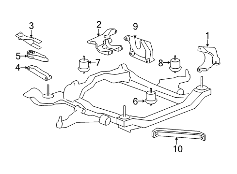 2012 GMC Acadia Engine & Trans Mounting Diagram