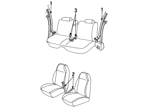 1991 Oldsmobile Cutlass Ciera Front Seat Diagram for 12398967