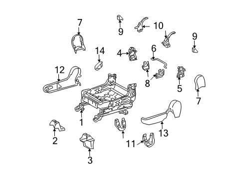 2008 Pontiac Vibe Tracks & Components Diagram 2 - Thumbnail