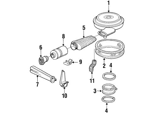 1993 GMC K2500 Air Cleaner Diagram for 25099315