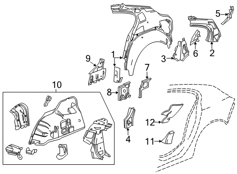 2017 Buick Regal Inner Structure - Quarter Panel Diagram