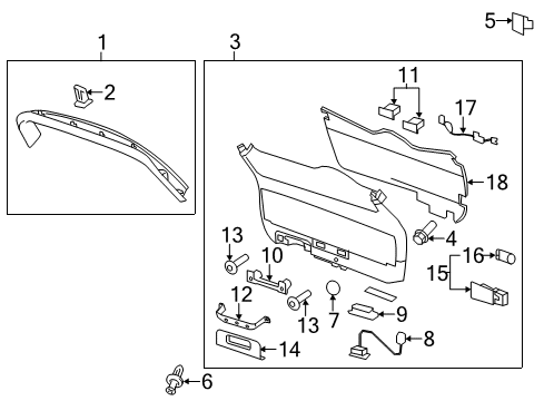 2017 Chevy Traverse Interior Trim - Lift Gate Diagram