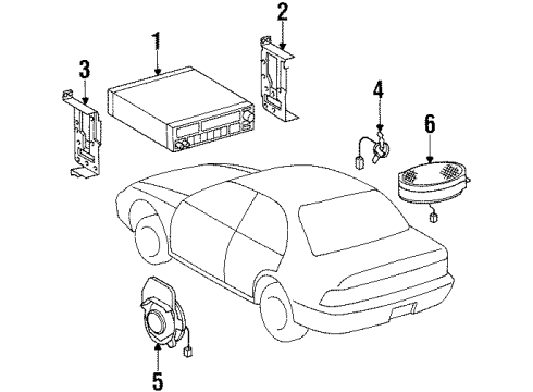 1999 Chevy Prizm Speaker, Front Diagram for 16235089