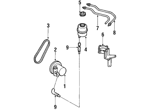 1988 Pontiac LeMans Power Steering Return Hose Diagram for 90189144