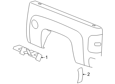 2009 Chevy Silverado 1500 Exterior Trim - Pick Up Box Diagram 7 - Thumbnail