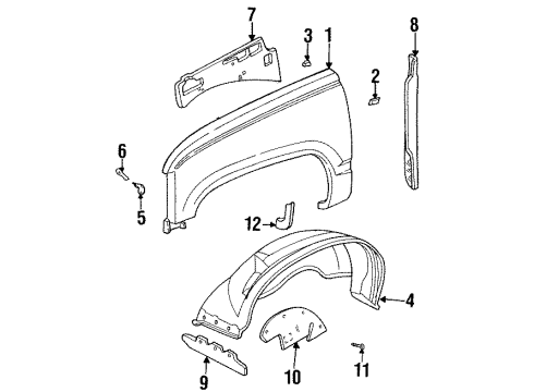 1990 GMC C3500 Fender & Components Diagram