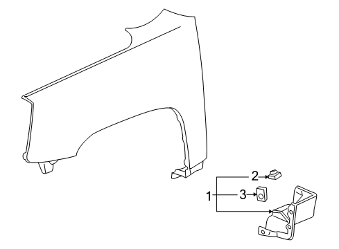2010 GMC Terrain Exterior Trim - Fender Diagram