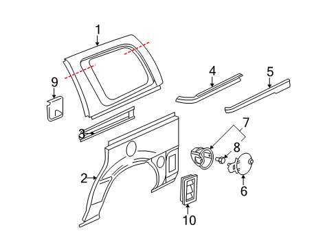 2006 Chevy Uplander Belt Reinforcement Diagram for 88980799