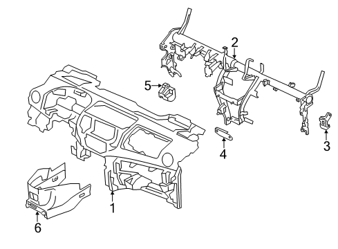 2017 Chevy City Express Cluster & Switches, Instrument Panel Diagram 1 - Thumbnail