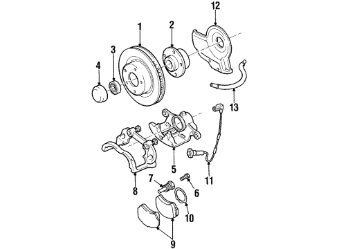 2001 Cadillac Catera Mount Bracket Diagram for 90541292