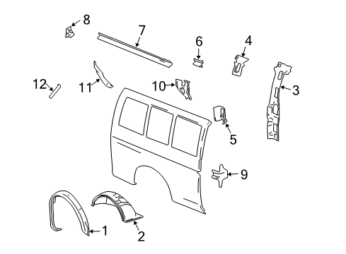 2010 GMC Savana 1500 Inner Structure - Side Panel Diagram 4 - Thumbnail