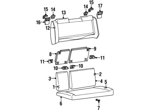 1992 Pontiac Grand Am Seat Back Frame, Driver Side Diagram for 16746844