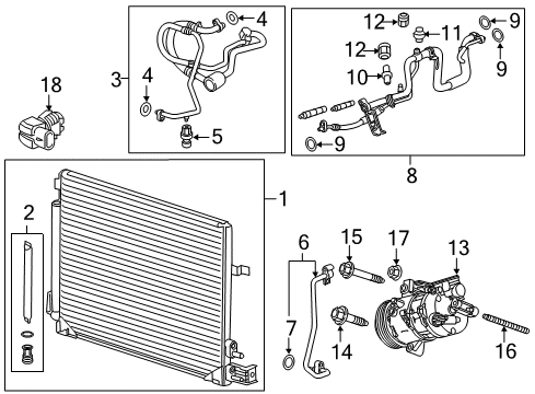 2016 Chevy Camaro Front A/C Tube Diagram for 23375306