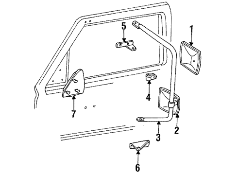 1990 GMC V3500 Outside Mirrors Diagram 4 - Thumbnail