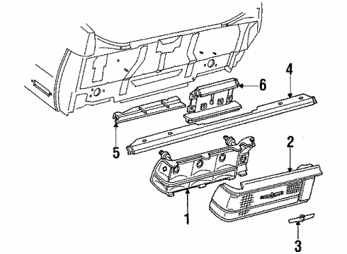 1987 Cadillac Cimarron Tail Lamps Diagram