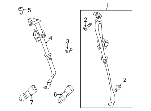 2009 Saturn Vue Rear Seat Belts Diagram 1 - Thumbnail