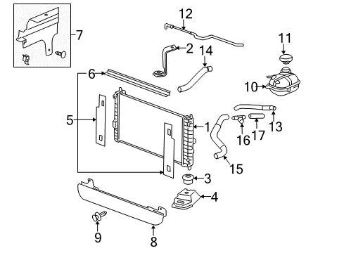2008 Pontiac G5 Radiator & Components Diagram