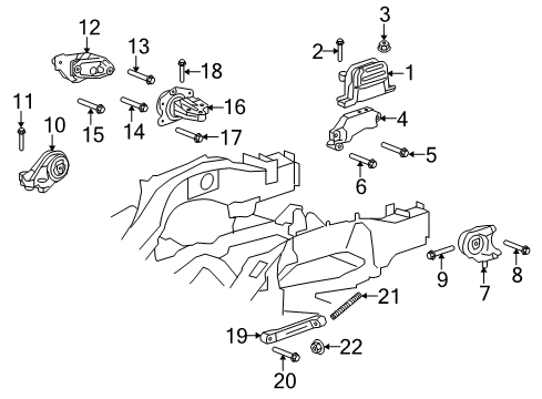 2011 Chevy Equinox Engine & Trans Mounting Diagram 2 - Thumbnail