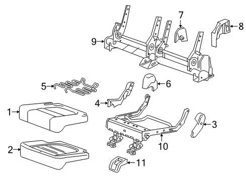 2022 GMC Acadia Cushion Cover, Black, Driver Side Diagram for 84694513