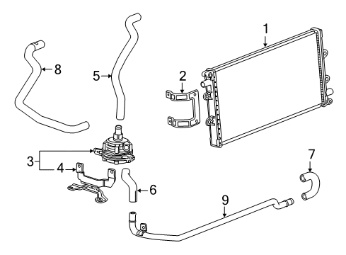 2015 Cadillac CTS Cooler Pipe Diagram for 22990633